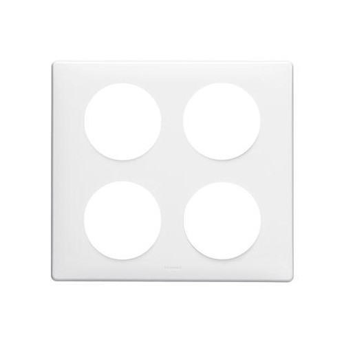 Plaque blanc laqué 2x2 postes Legrand Céliane Réf. 068608
