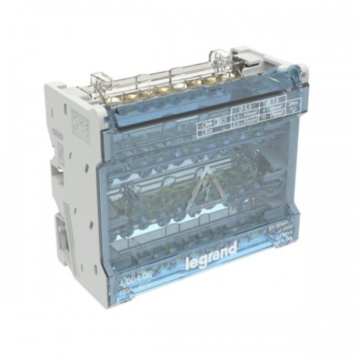 Répartiteur modulaire à barreaux étagés tétrapolaire 100A 10 départs - 6 modules Legrand Réf. 400406