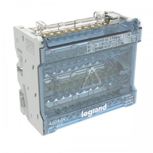 Répartiteur modulaire à barreaux étagés tétrapolaire 40A 12 départs 6 modules Legrand Réf. 400404