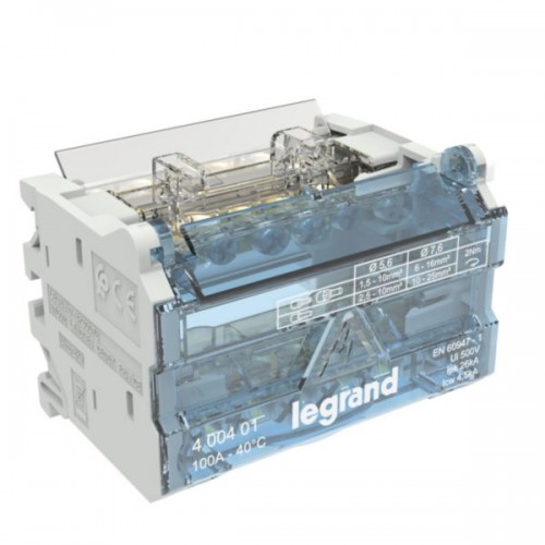 Répartiteur modulaire à barreaux étagés bipolaire 100A 6 départs 4 modules Legrand Réf. 400401