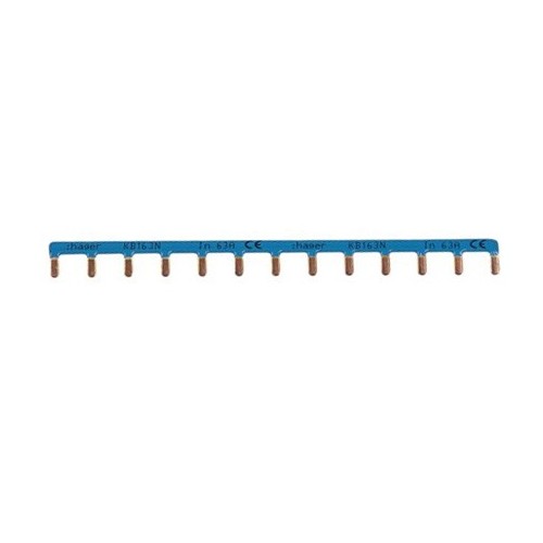 Barre de pontage 1P 63A languette 10mm² bleu 13M Hager Réf. KB163N