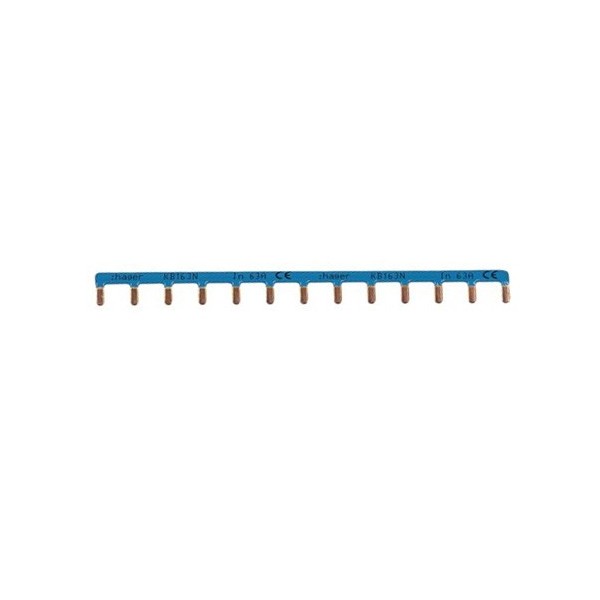 Barre de pontage 1P 63A languette 10mm² bleu 13M Hager Réf. KB163N