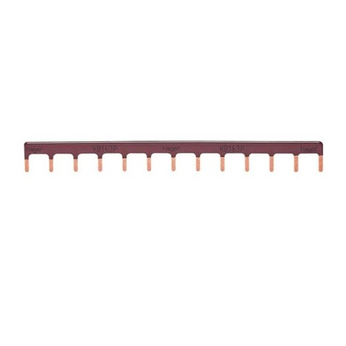 Barre de pontage 1P 63A languette 10mm² marron 13M Hager Réf. KB163P