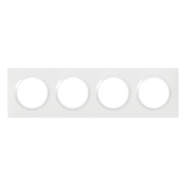 Legrand Dooxie 600804 Plaque de finition carrée quadruple Blanc