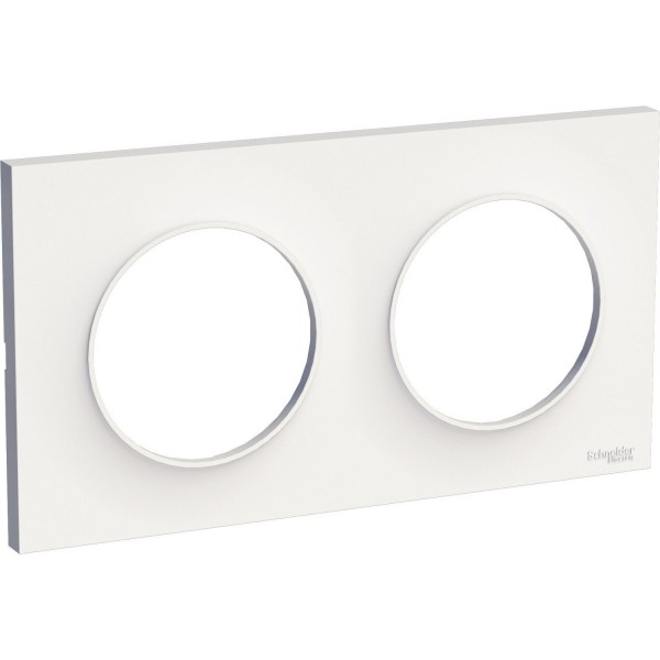 Plaque de finition double blanc Schneider Odace Styl Réf: S520704